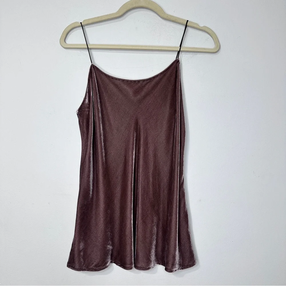 VINCE Velvet Silk Blend Camisole in‎ Cocoa Bean Sz S